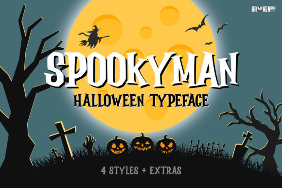 Spookyman Halloween Typeface Extras for Crafters